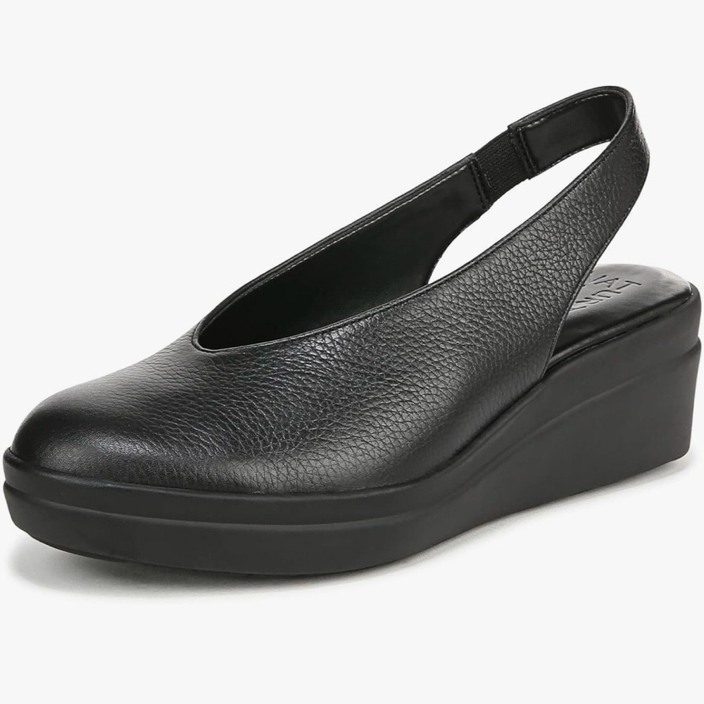 Naturalizer Leather Slingback Wedge 12 Wide